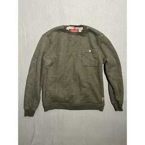 Coleman Men's Small S Olive Green Waffle Knit Sherpa Lined Crew Neck Sweatshirt